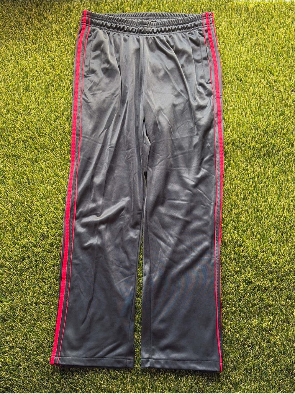 Vintage Haband Active Joe Grey & Red Striped Track Pants